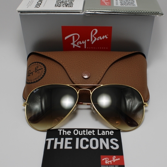Model Display Ray-Ban Aviator Gradient Brown RB3025 Classic - Picture 4 of 16